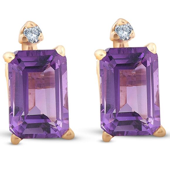 1 3/4ct Emerald Amethyst Stud Earrings 14k Yellow Gold,All Products : American Fashion Style Bags On Sale